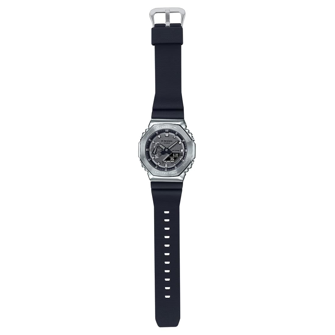 カシオ G-Shock アナログ デジタル ワールドタイムウォッチ, ブラック/シルバー, Standart, ハンガー。