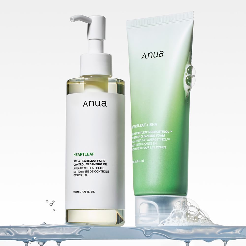 ANUA(アヌア)ドクダミポアコントロールクレンジングオイル200ml+ドクダミポアディープクレンジングフォーム150ml 2STEPセット(クレンジングオイル＋洗顔) 毛穴 角質 皮脂 黒ずみケア メイク落とし ゆらぎ肌 混合肌 heartleaf cleansing oil+heartleaf foam スキンケア【公式