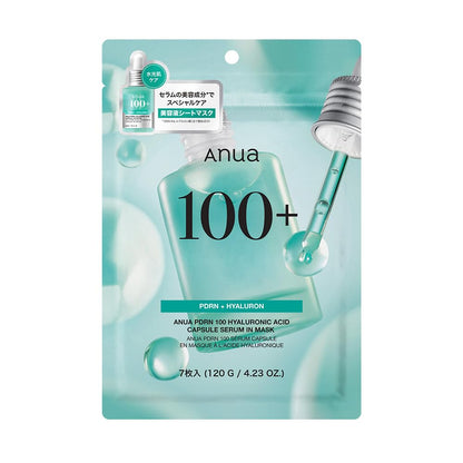 ANUA(アヌア) PDRNヒアルロン酸カプセル100セラムマスクパック(7枚入り) 美容液成分配合 水光肌ケア フェイスマスク シートマスク パック ゲルマスク 美容液 うるおい 保湿 ハリ キメ 水分 コラーゲン インナードライ肌 乾燥肌 混合肌 スキンケア pdrn hyaluronic acid serum