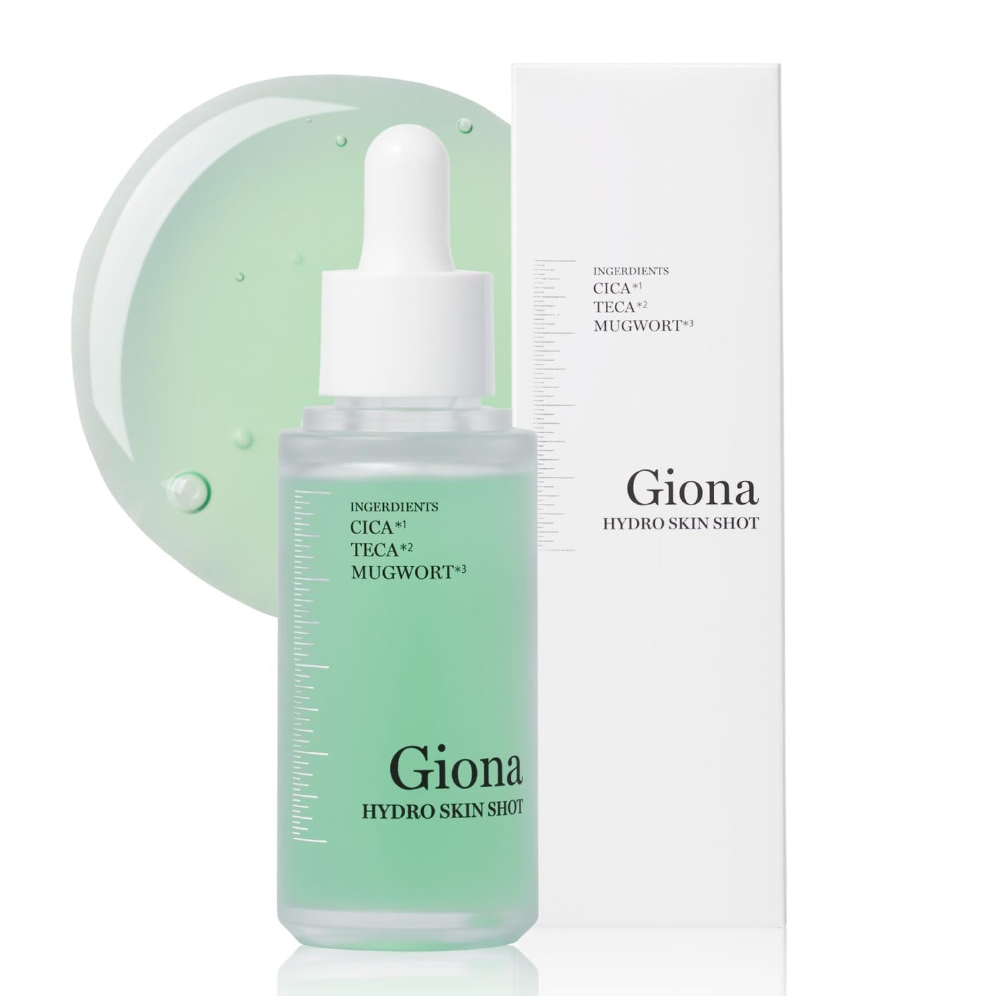 Giona Hydroskin Shot Sérum Microagulha Artemísia (Mugwort) Extrato de Centella Asiática Para Pele Irritada e Vermelhidão Houttuynia Cordata Niacinamida Sem Aditivos Para Pele Sensível Fabricado no Japão 30mL