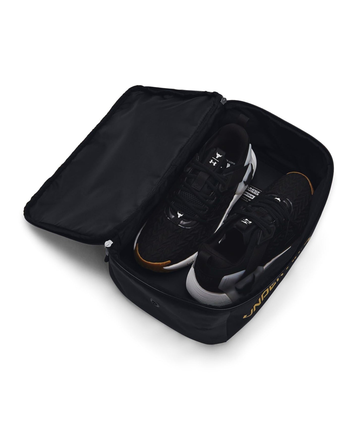 [Under Armour] Bolsa para Tênis UA CONTAIN Preto / / Dourado Metálico TAMANHO ÚNICO