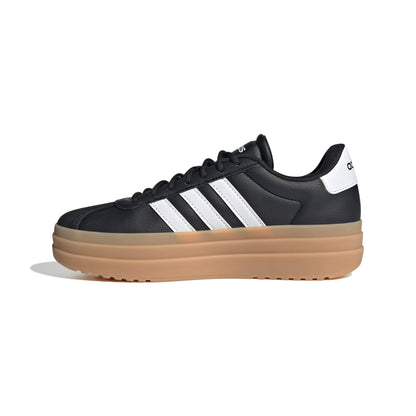 アディダス（adidas） スニーカー VLコートボールド ブラック ホワイト IH3081 スポーツシューズ 厚底 普段履き 登校 通学 スタイリッシュ （ブラック/２４．０/Lady's）
