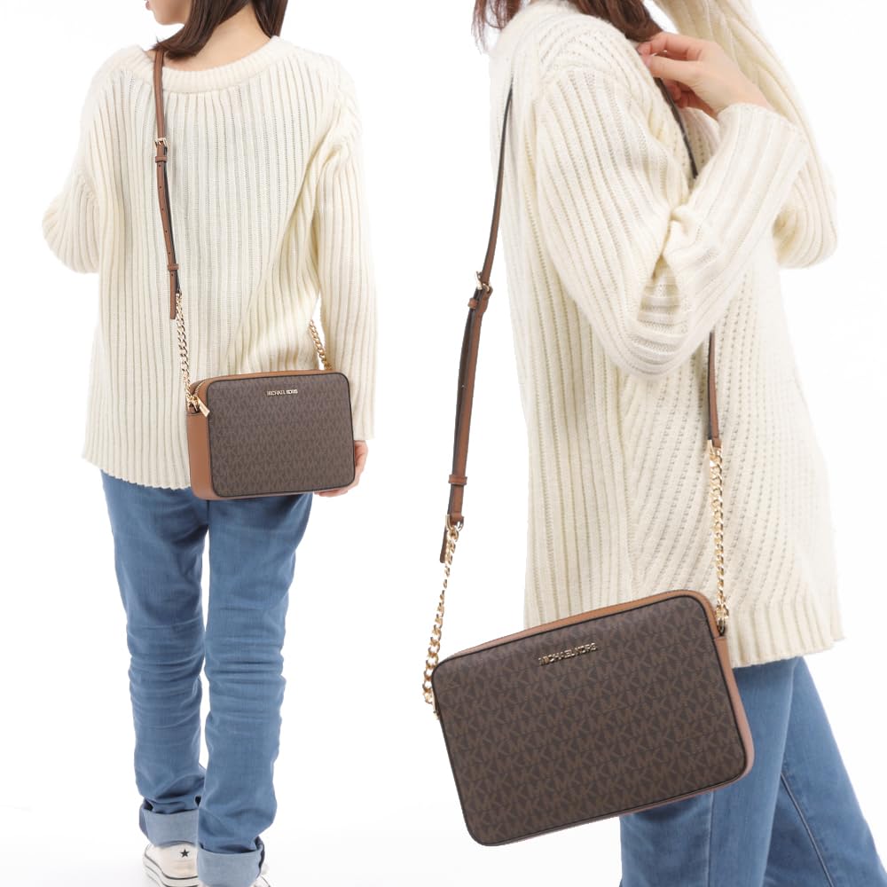 [Michael Kors] [マイケルコース] バッグ レディース ショルダーバッグ アウトレット 斜めがけ レザー 革 ブランド ショルダー 肩掛け 35F8GTTC3B ジェットセット クロスボディ JET SET LG EW CROSSBODY (BROWN/ブラウン) [並行輸入品]
