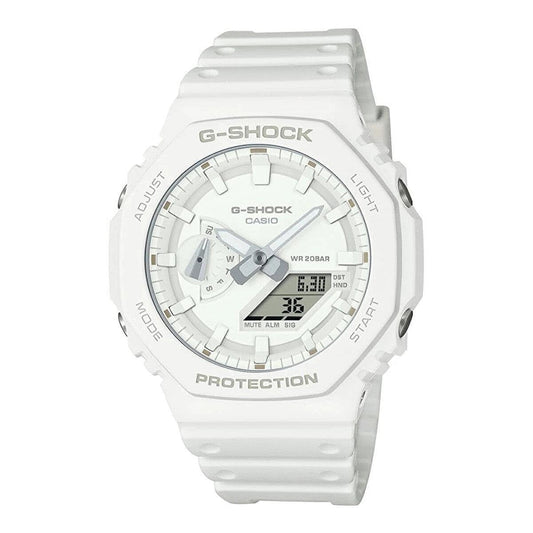 Relógio Casio G-Shock Analógico Digital World Time, branco/branco, com pulseira