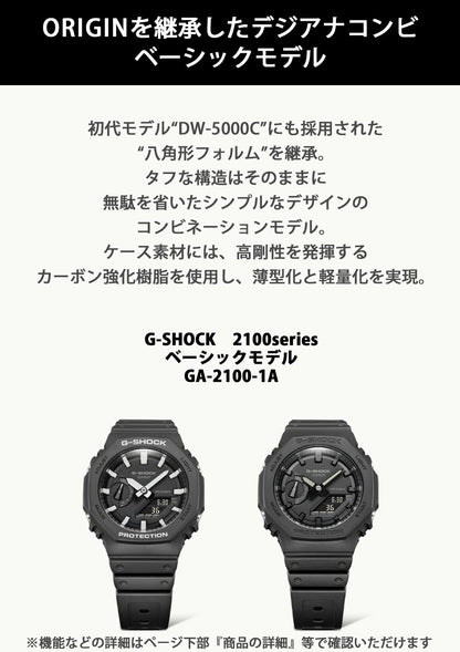 [Casio] Relógio G-SHOCK [Modelo nacional] Carbon Core Guard GA-2100-1A1JF Masculino Preto