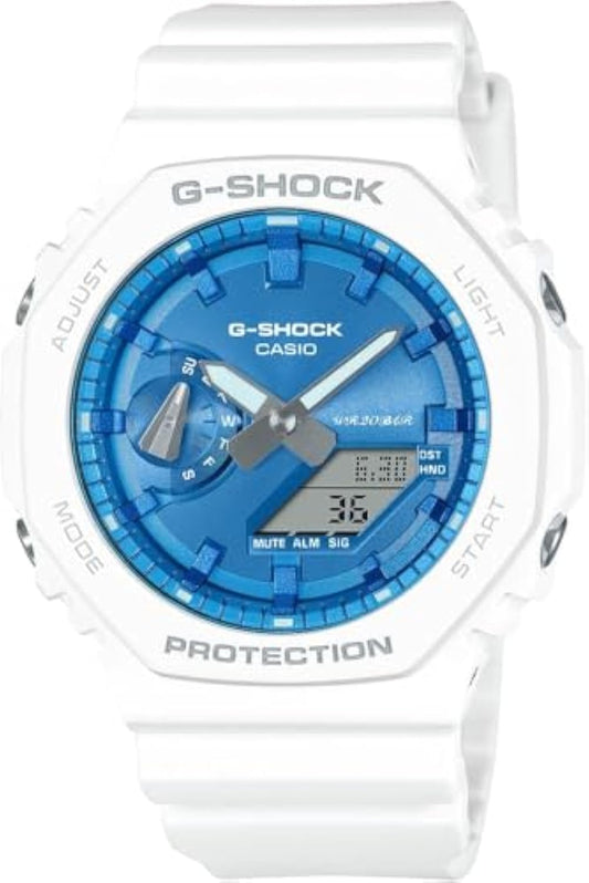 Relógio Feminino G-Shock Analógico Digital de Resina, Branco/Azul, Tamanho Único, Clássico