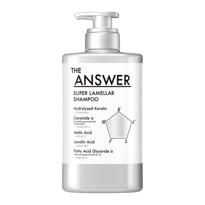 【THE ANSWER】 ジアンサー スーパーラメラシャンプー ポンプ 400ml ベルガモット＆ダフネの香り 美髪5大必須成分配合 髪質改善 くせ毛 ノンシリコーン処方 花王