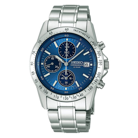 [Seiko Watch] SEIKO SELECTION SBTQ071 Relógio Masculino Quartz a Bateria Cronógrafo Mostrador Azul