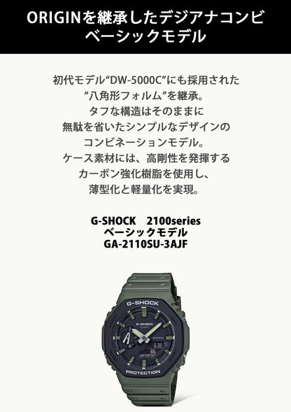 [Casio] Relógio G-Shock [Modelo Doméstico Genuíno] Utility Color Carbon Core Guard GA-2110SU-3AJF Masculino Verde