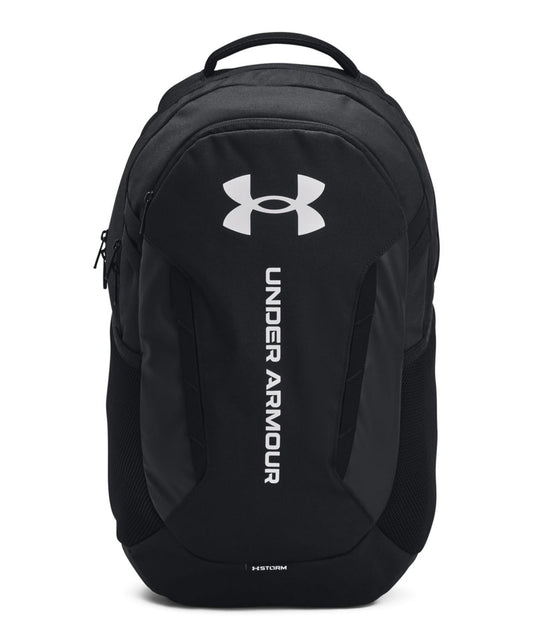 [Under Armour] Mochila UA Hustle 6.0 Preto/Preto/Branco TAMANHO ÚNICO