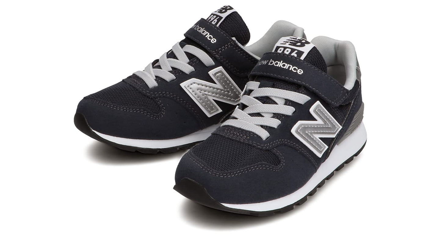[New Balance] Tênis infantil YV996 (modelo atual) cadarço elástico velcro infantil azul marinho (NV3) 2 23.0 cm M