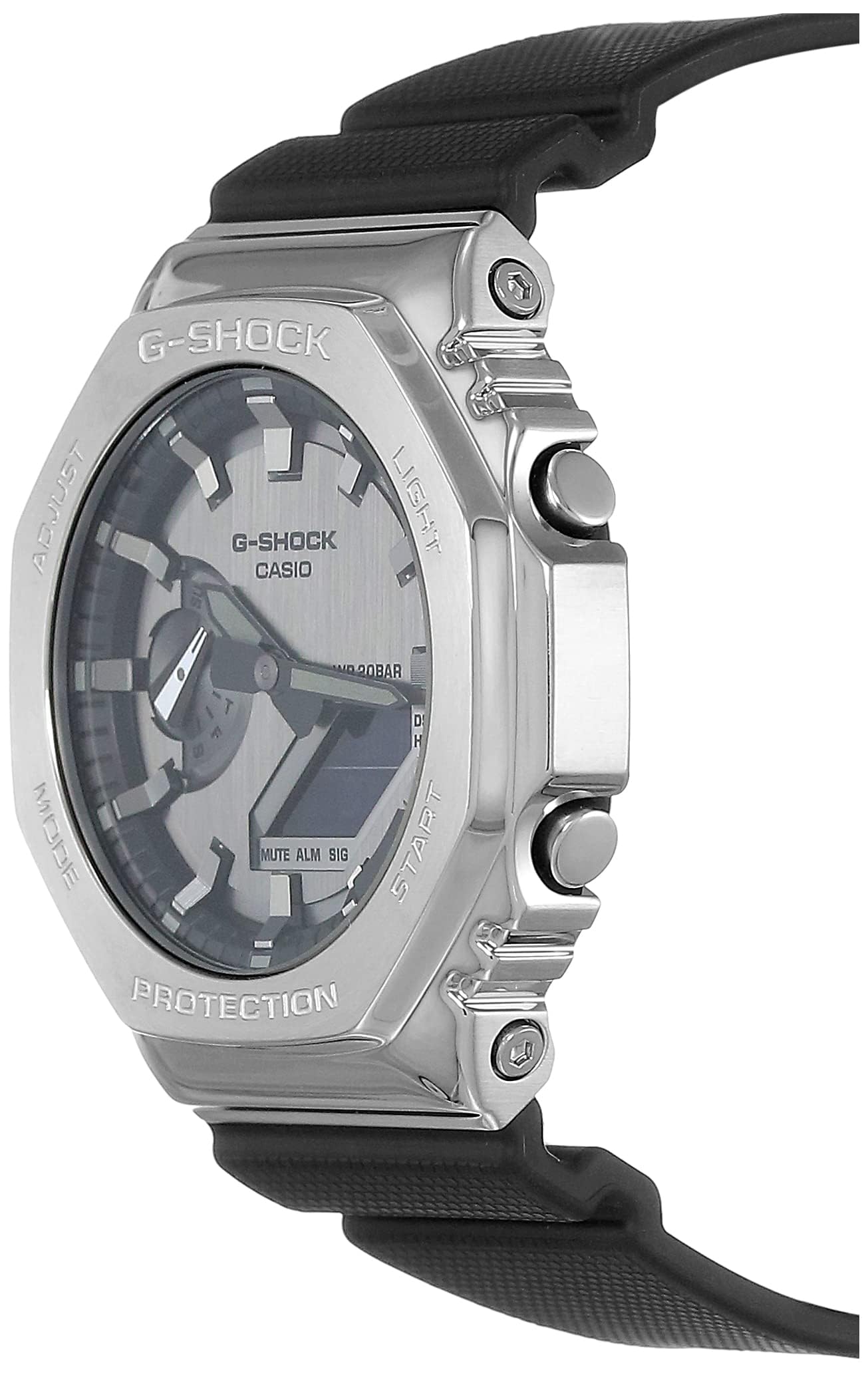 カシオ G-Shock アナログ デジタル ワールドタイムウォッチ, ブラック/シルバー, Standart, ハンガー。