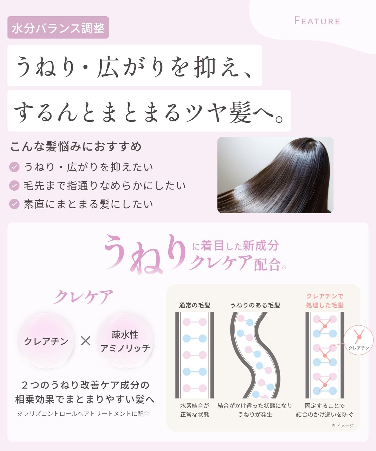 Kaminii Frizz Control Shampoo and Hair Treatment Set for Wavy and Frizzy Hair, for Glossy Hair, 420ml Each, Set of 2 Bottles, Floral Bouquet Scent
