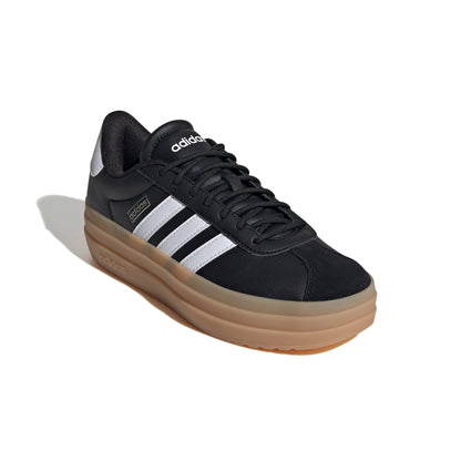 アディダス（adidas） スニーカー VLコートボールド ブラック ホワイト IH3081 スポーツシューズ 厚底 普段履き 登校 通学 スタイリッシュ （ブラック/２４．０/Lady's）