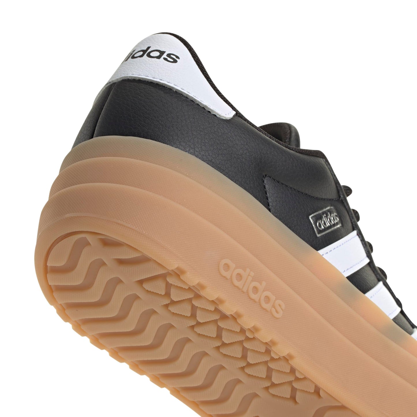 アディダス（adidas） スニーカー VLコートボールド ブラック ホワイト IH3081 スポーツシューズ 厚底 普段履き 登校 通学 スタイリッシュ （ブラック/２４．０/Lady's）