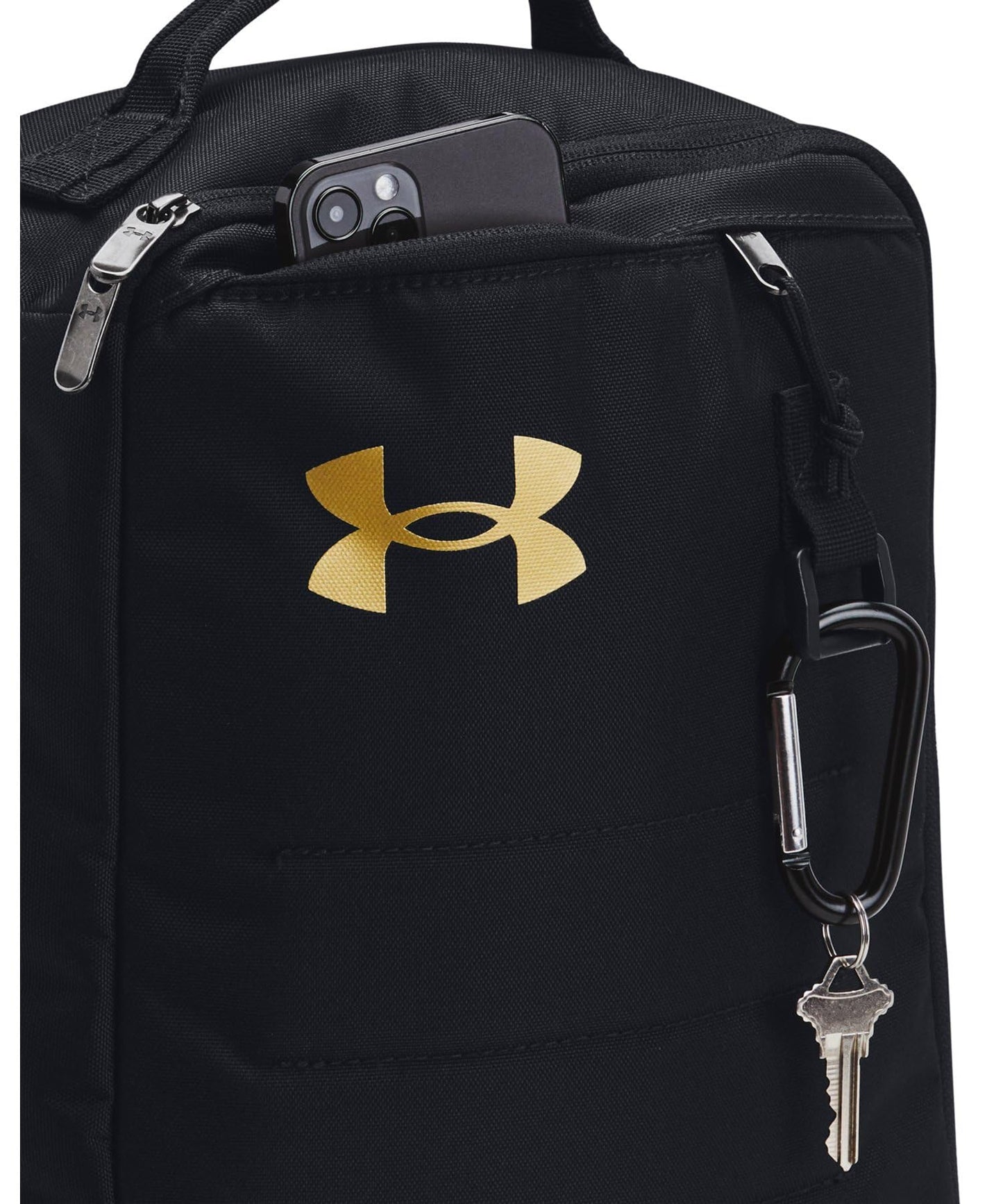 [Under Armour] Bolsa para Tênis UA CONTAIN Preto / / Dourado Metálico TAMANHO ÚNICO